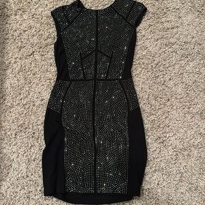 Black Rebecca Taylor sparkly silver dresss